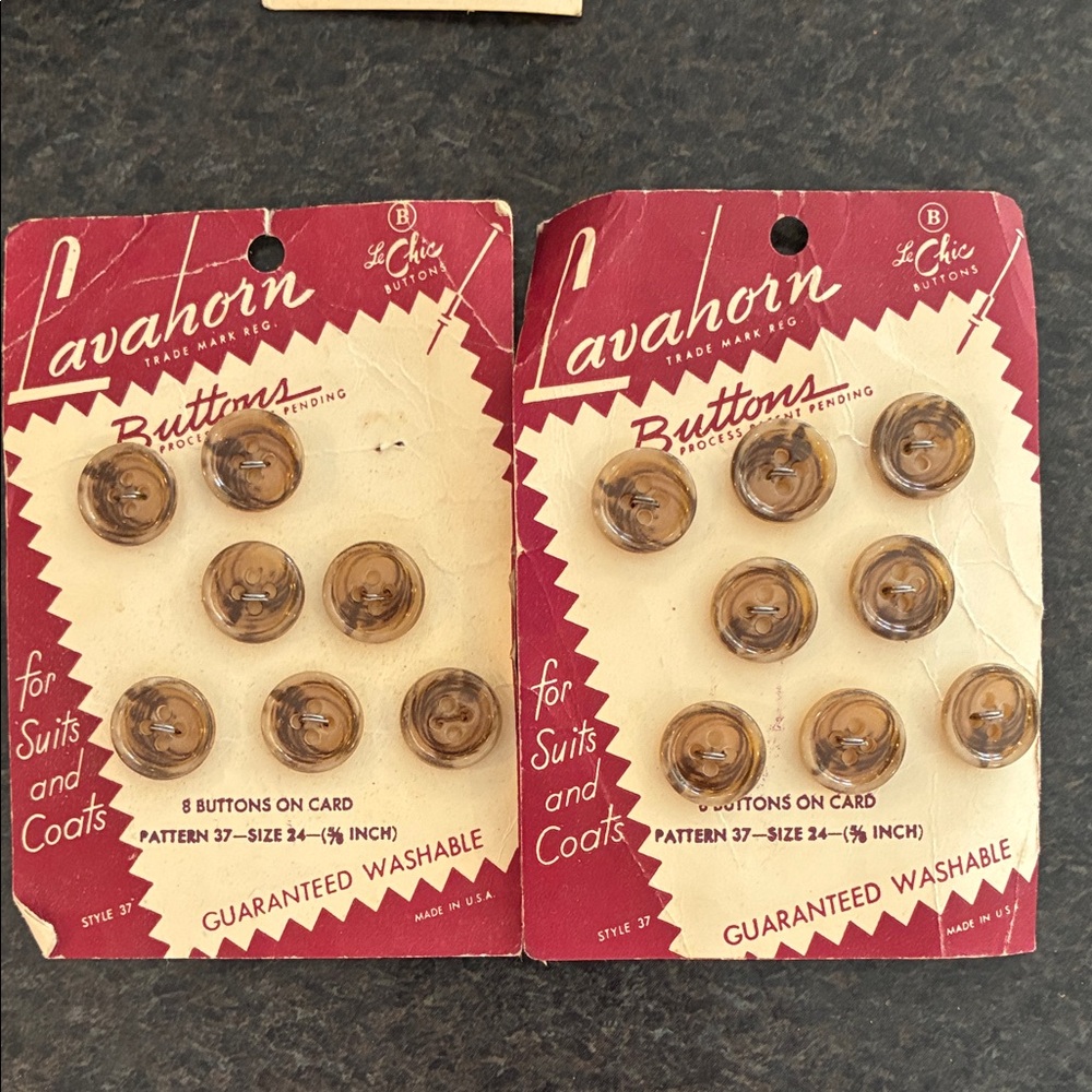 Vintage Le Chic Brown Buttons for Suits and Coats